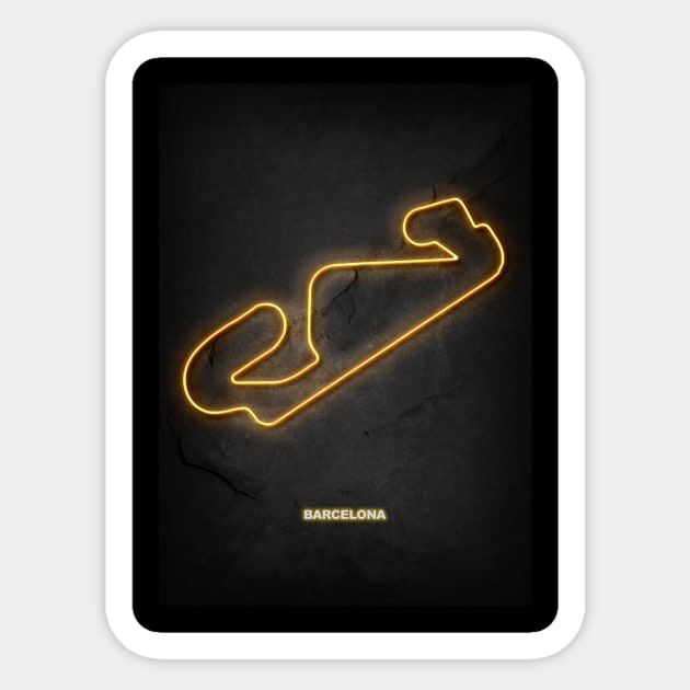 Barcelona Circuit Neon Sticker by Durro